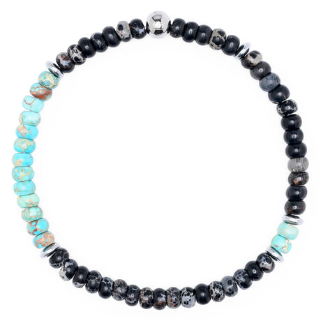 Komimar Perlen Armband in den Farben Türkis schwarz. Ein echter Hingucker 