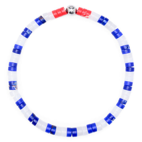 Stilvolles Maori Wave Armband in maritimen Blau- und Weißtönen