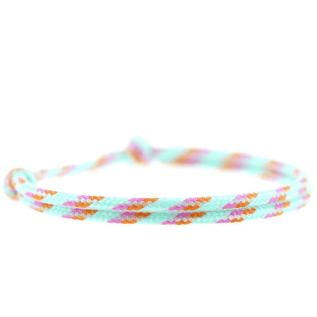 Schönes Komimar Surferarmband in den färben Türkis und pink 